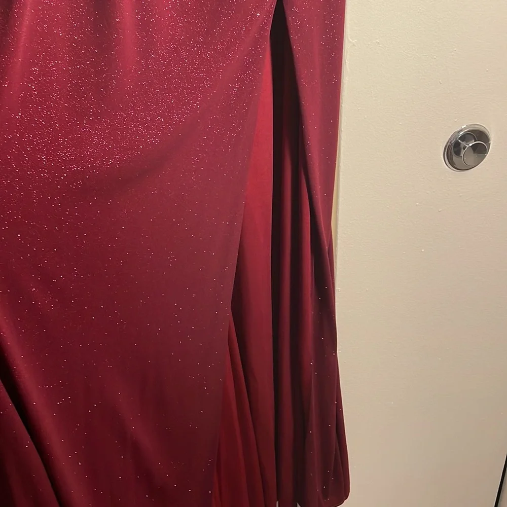 Size 8 Two-Piece Faviana Red Formal Gown - Picture 3 of 5